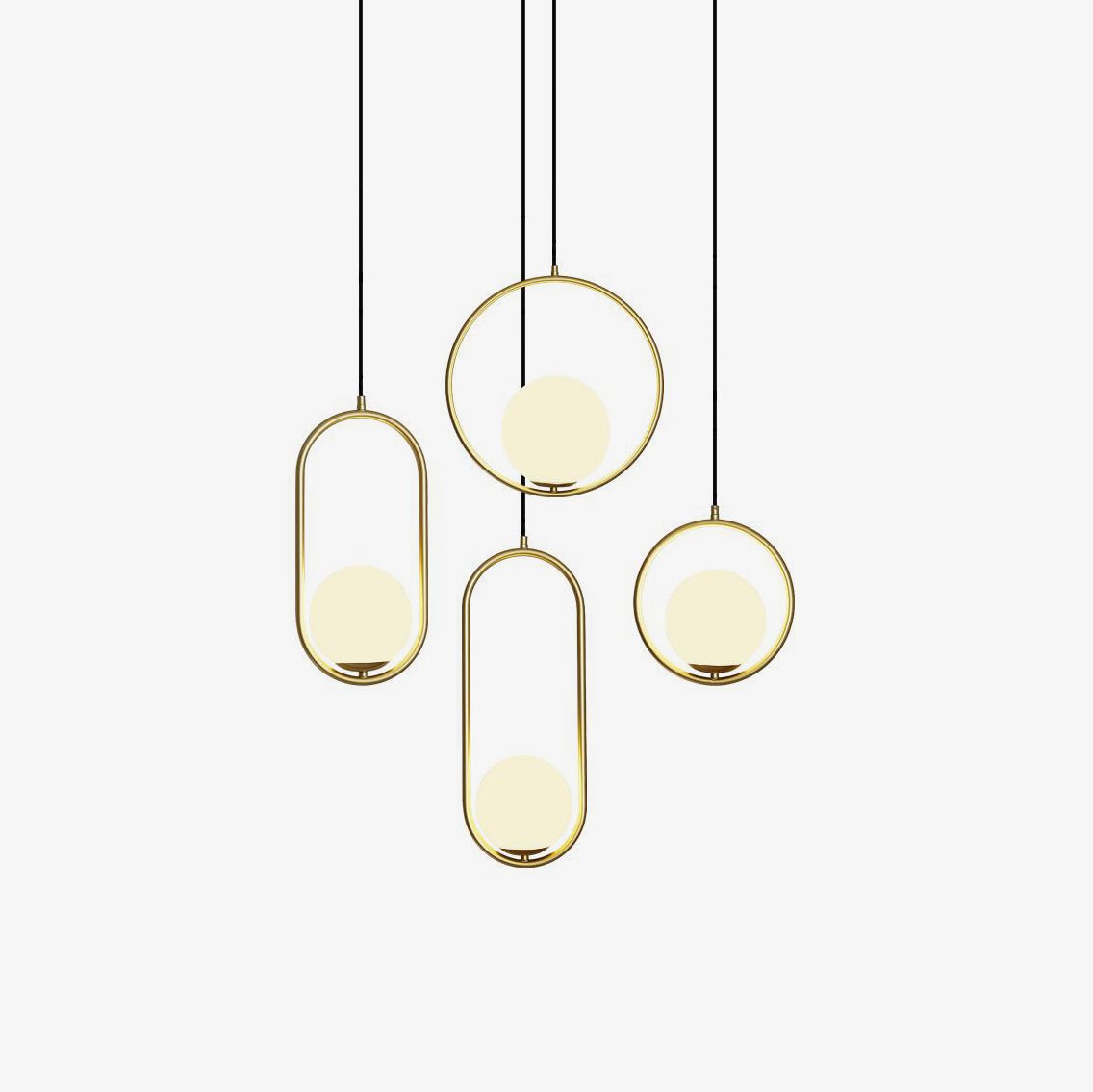 Modern Brass Ring Globe Glass Pendant Light 1-Light Lasson Living