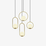 Modern Brass Ring Globe Glass Pendant Light 1-Light Lasson Living