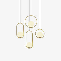 Modern Brass Ring Globe Glass Pendant Light 1-Light Lasson Living