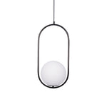 Modern Brass Ring Globe Glass Pendant Light 1-Light Lasson Living