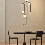 Modern Brass Ring Globe Glass Pendant Light 1-Light Lasson Living