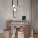 Modern Brass Ring Globe Glass Pendant Light 1-Light Lasson Living