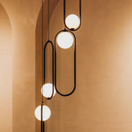 Modern Brass Ring Globe Glass Pendant Light 1-Light Lasson Living