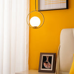 Modern Brass Ring Globe Glass Pendant Light 1-Light Lasson Living