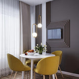 Modern Brass Ring Globe Glass Pendant Light 1-Light Lasson Living