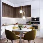 Modern Brass Ring Globe Glass Pendant Light 1-Light Lasson Living