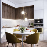 Modern Brass Ring Globe Glass Pendant Light 1-Light Lasson Living