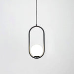 Modern Brass Ring Globe Glass Pendant Light 1-Light Lasson Living