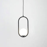 Modern Brass Ring Globe Glass Pendant Light 1-Light Lasson Living