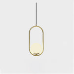 Modern Brass Ring Globe Glass Pendant Light 1-Light Lasson Living