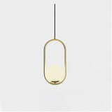 Modern Brass Ring Globe Glass Pendant Light 1-Light Lasson Living