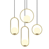 Modern Brass Ring Globe Glass Pendant Light 1-Light Lasson Living