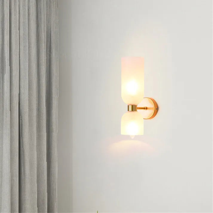 Modern Glass Cylinder LED Wall Light 2-Light Lasson Living