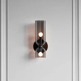Modern Glass Cylinder LED Wall Light 2-Light Lasson Living