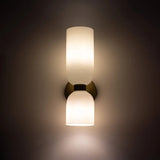 Modern Glass Cylinder LED Wall Light 2-Light Lasson Living