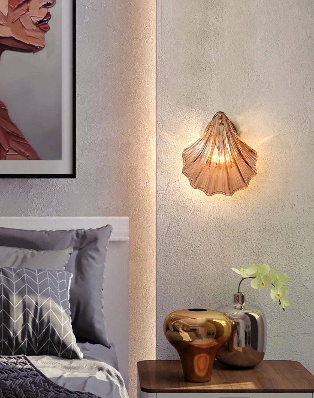 Modern Iron Glass Shell LED Wall Light 1-Light Lasson Living