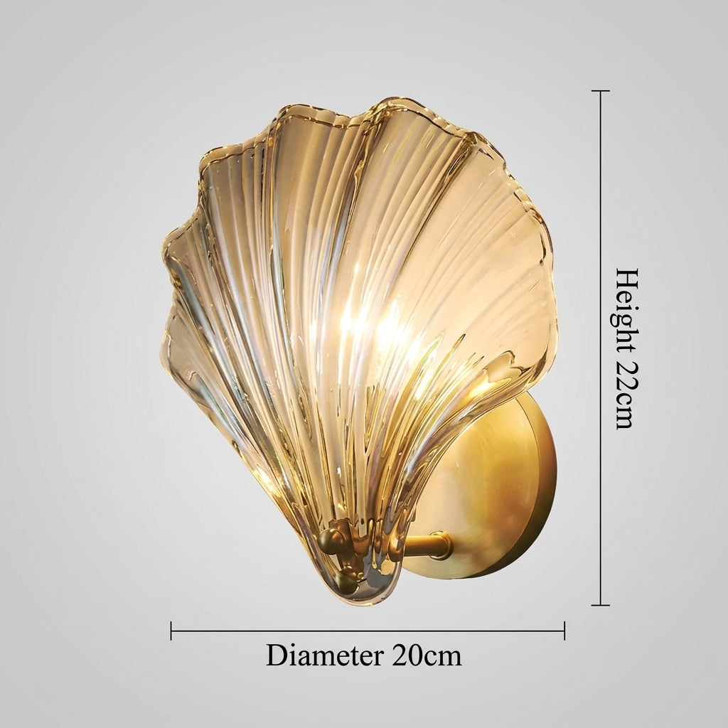 Modern Iron Glass Shell LED Wall Light 1-Light Lasson Living