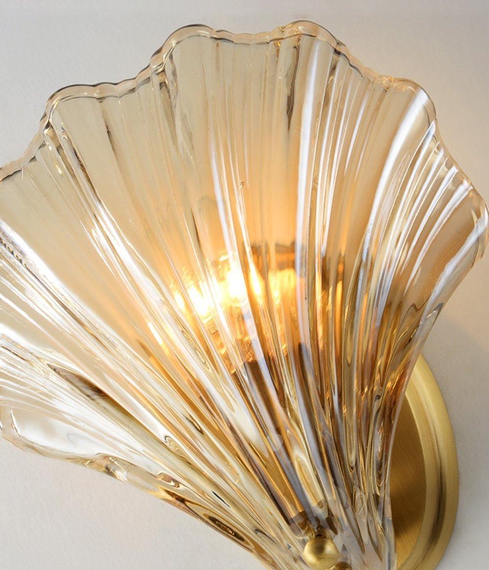 Modern Iron Glass Shell LED Wall Light 1-Light Lasson Living