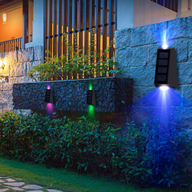 Modern LED Trapezoid Solar Wall Sconce 1-Light Lasson Living
