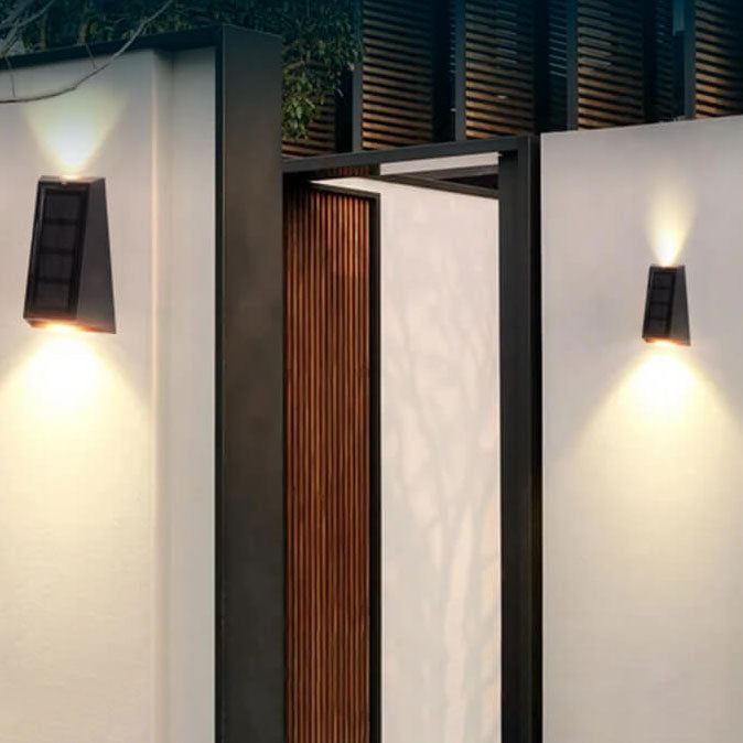 Modern LED Trapezoid Solar Wall Sconce 1-Light Lasson Living