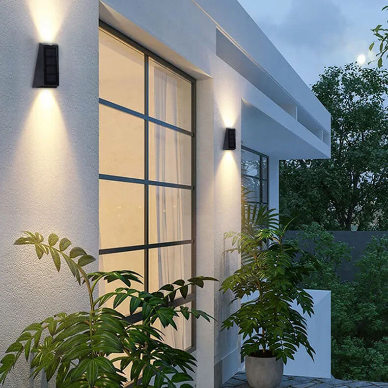 Modern LED Trapezoid Solar Wall Sconce 1-Light Lasson Living