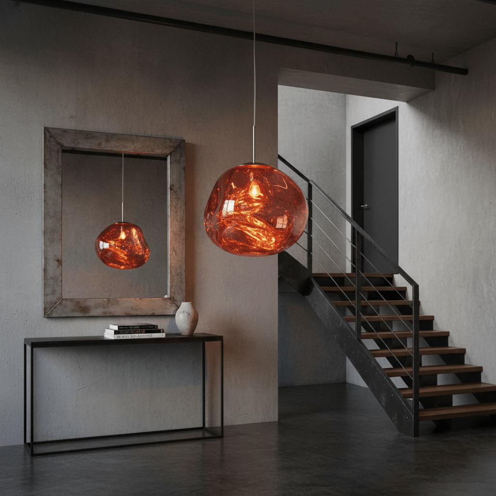 Modern Lava Glass Dome Pendant Light 1-Light Lasson Living