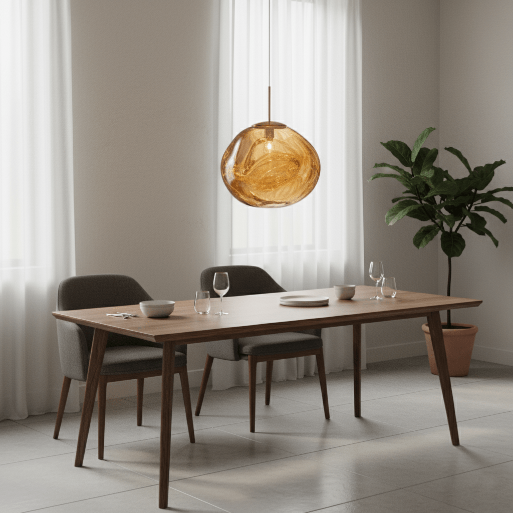 Modern Lava Glass Dome Pendant Light 1-Light Lasson Living