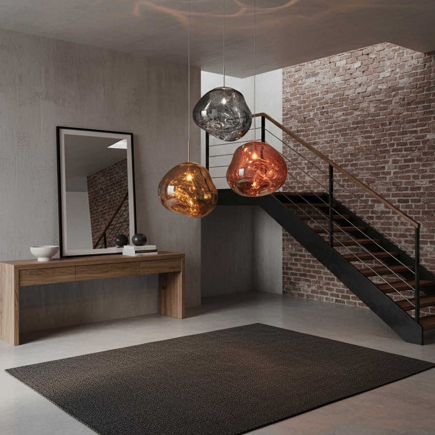 Modern Lava Glass Dome Pendant Light 1-Light Lasson Living