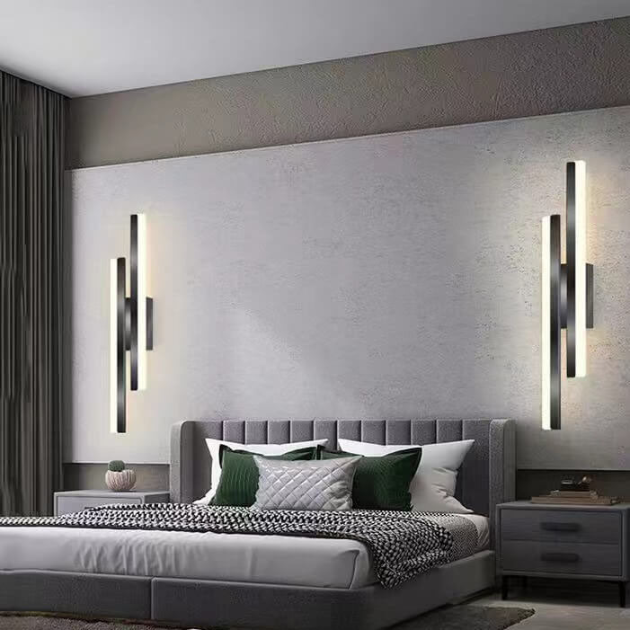 Modern Linear LED Wall Sconce Lamp 2-Light Lasson Living