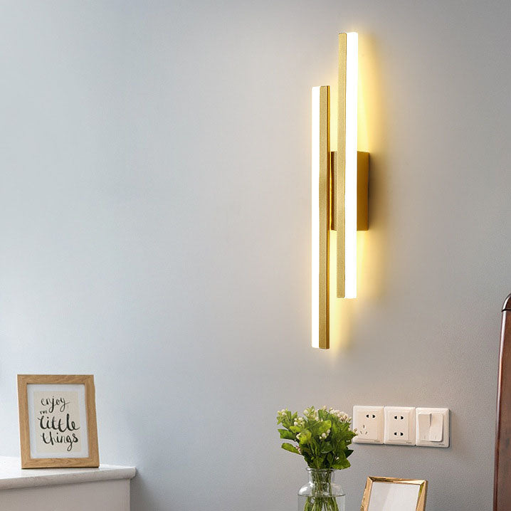 Modern Linear LED Wall Sconce Lamp 2-Light Lasson Living