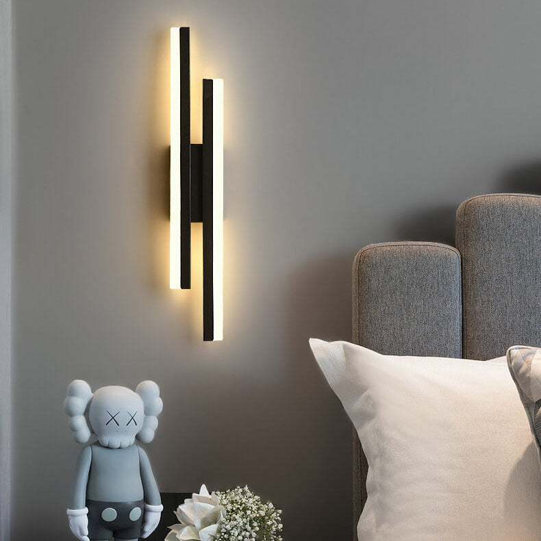 Modern Linear LED Wall Sconce Lamp 2-Light Lasson Living