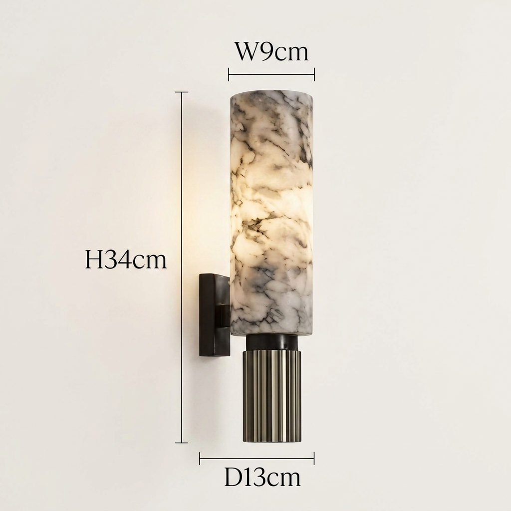 Modern Marble Cylinder LED Wall Light 1-Light Lasson Living