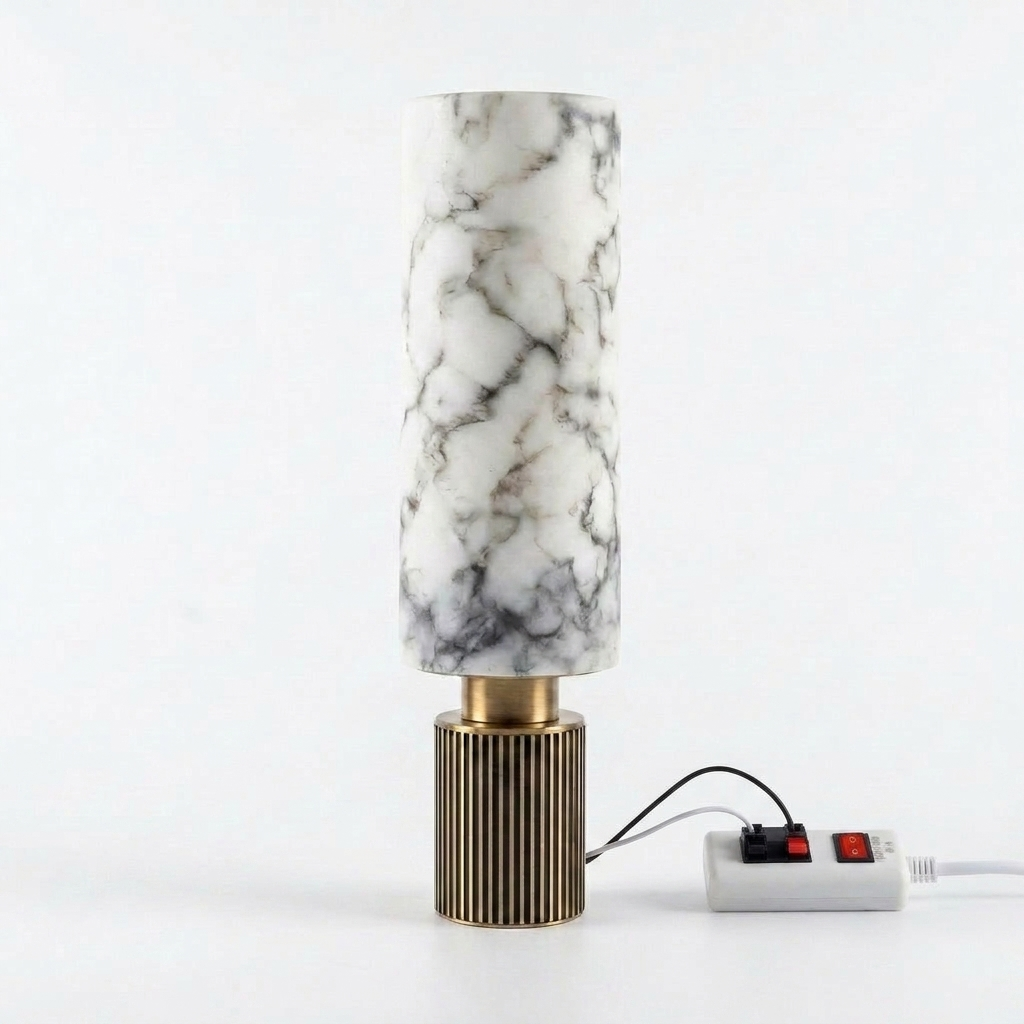 Modern Marble Cylinder LED Wall Light 1-Light Lasson Living