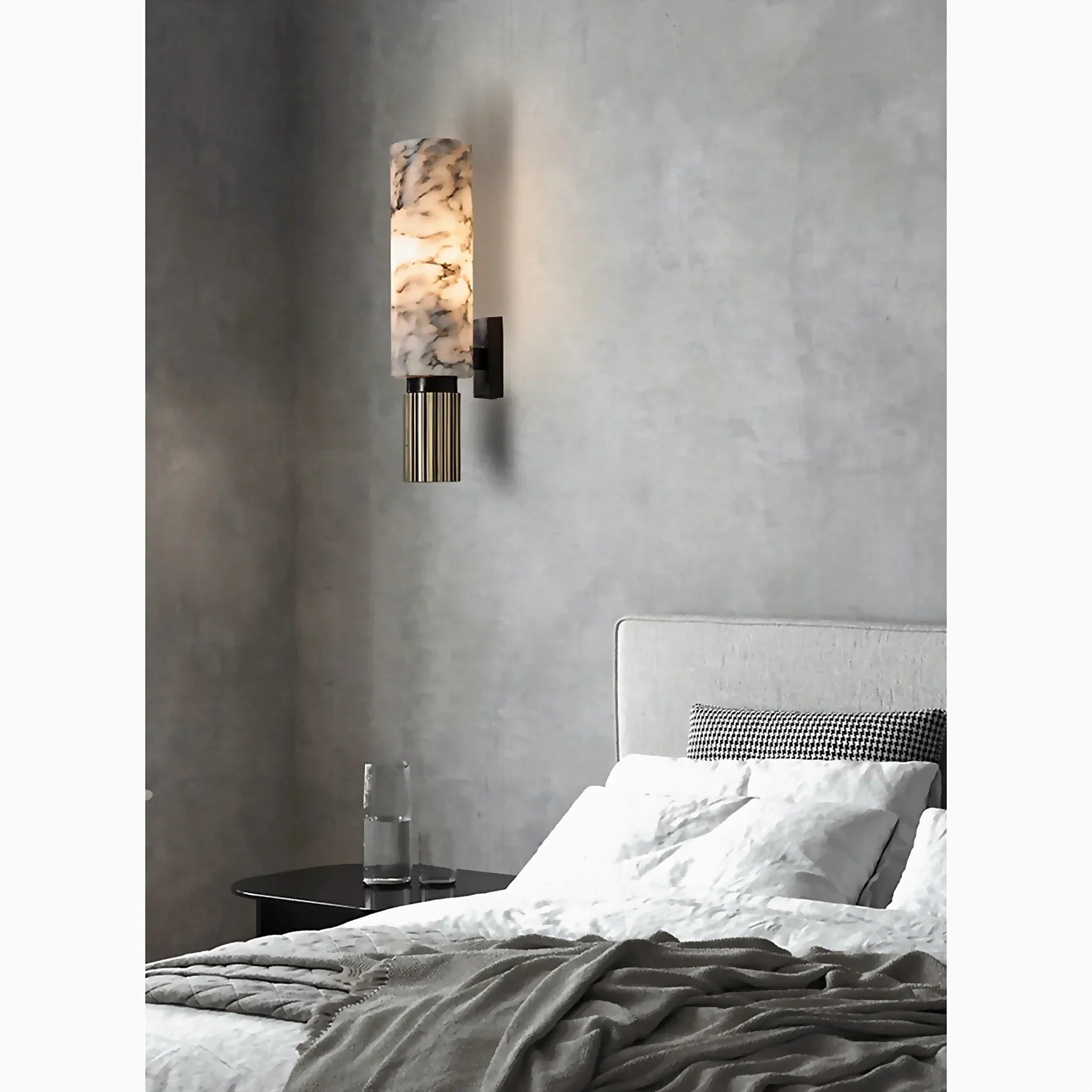 Modern Marble Cylinder LED Wall Light 1-Light Lasson Living
