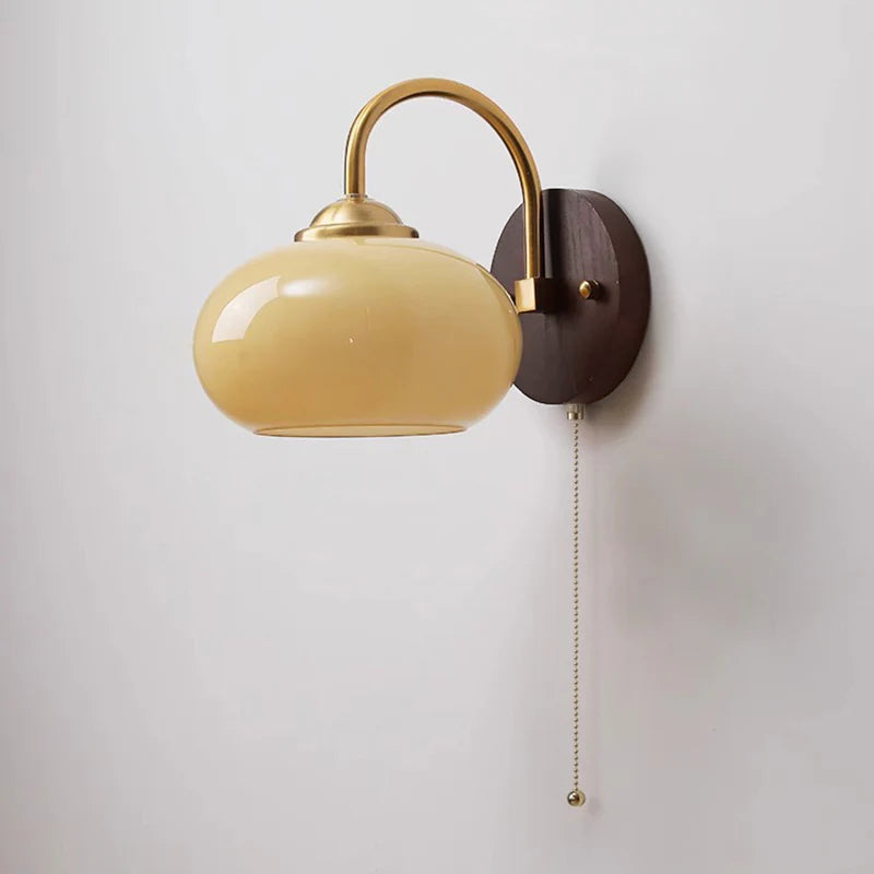 Modern Mid-Century Glass Globe Wall Sconce Lamp 1-Light Lasson Living