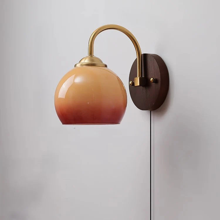 Modern Mid-Century Glass Globe Wall Sconce Lamp 1-Light Lasson Living