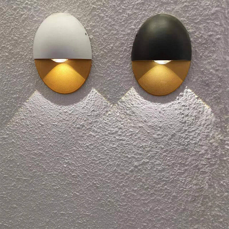Modern Minimalist Oval LED Outdoor Wall Sconce Lamp 1-Light Lasson Living