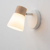 Modern Minimalist Wood Cone Wall Sconce Lamp 2-Light Lasson Living