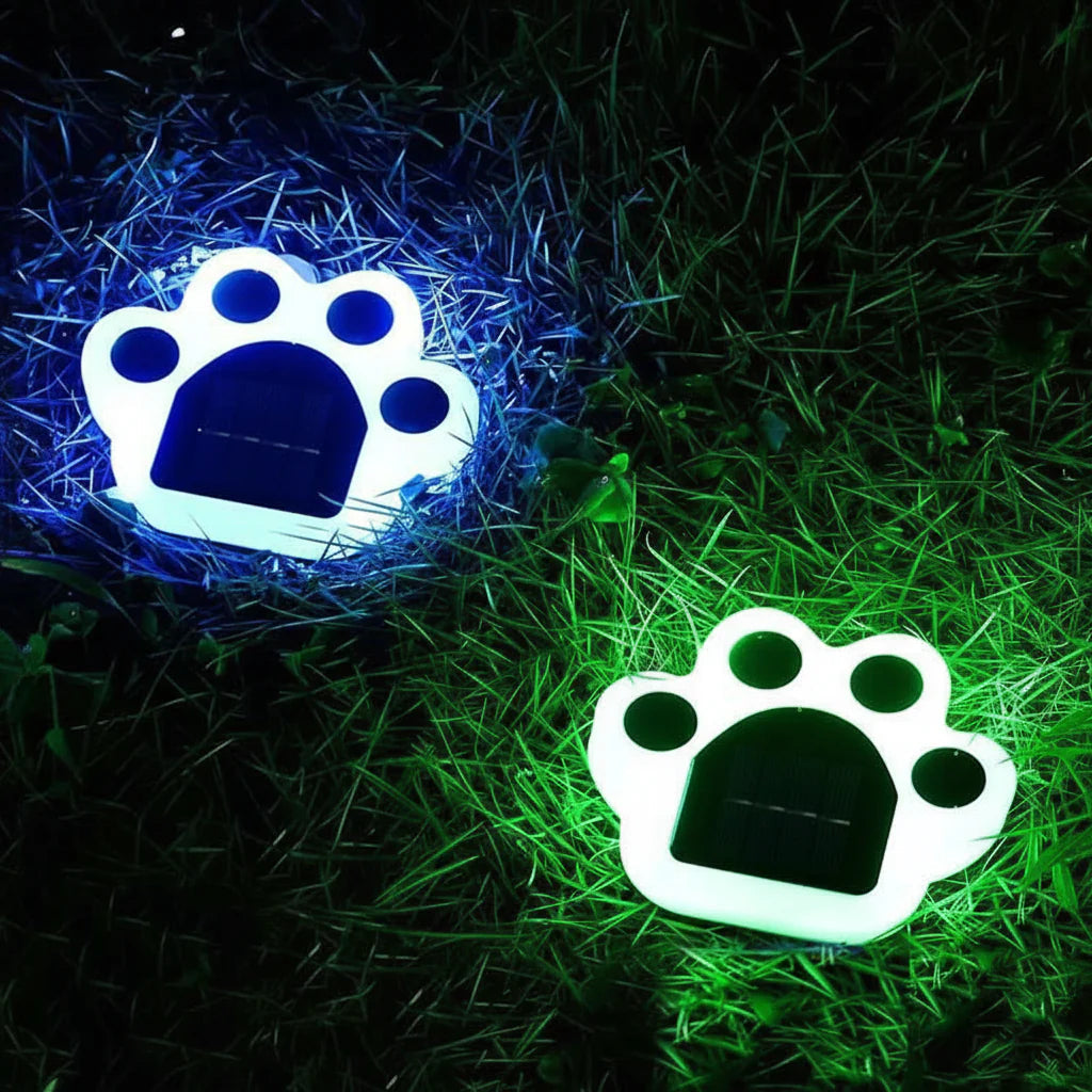 Modern Paw Shape Solar LED Floor Light 1-Light Lasson Living
