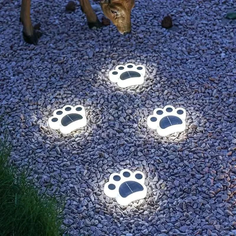 Modern Paw Shape Solar LED Floor Light 1-Light Lasson Living