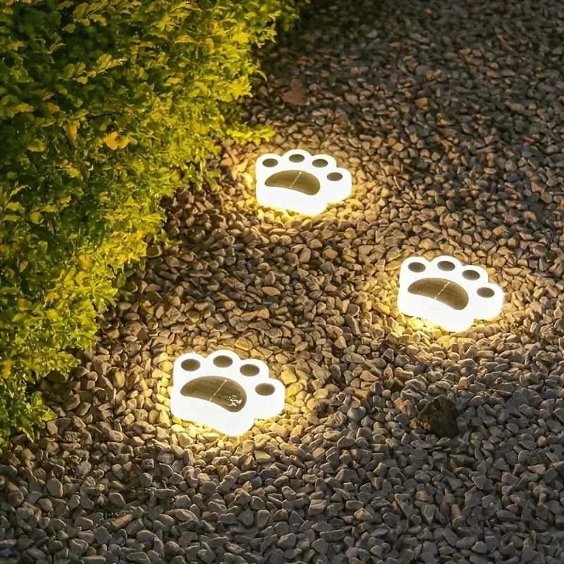 Modern Paw Shape Solar LED Floor Light 1-Light Lasson Living
