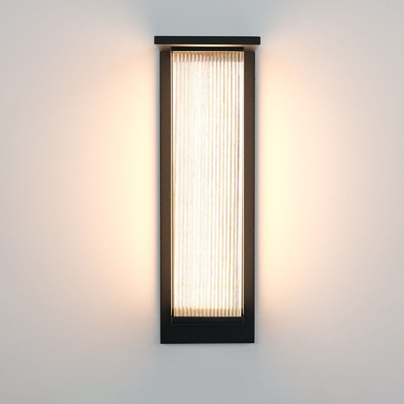 Modern Rectangular Solar LED Wall Sconce 1-Light Lasson Living