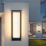 Modern Rectangular Solar LED Wall Sconce 1-Light Lasson Living