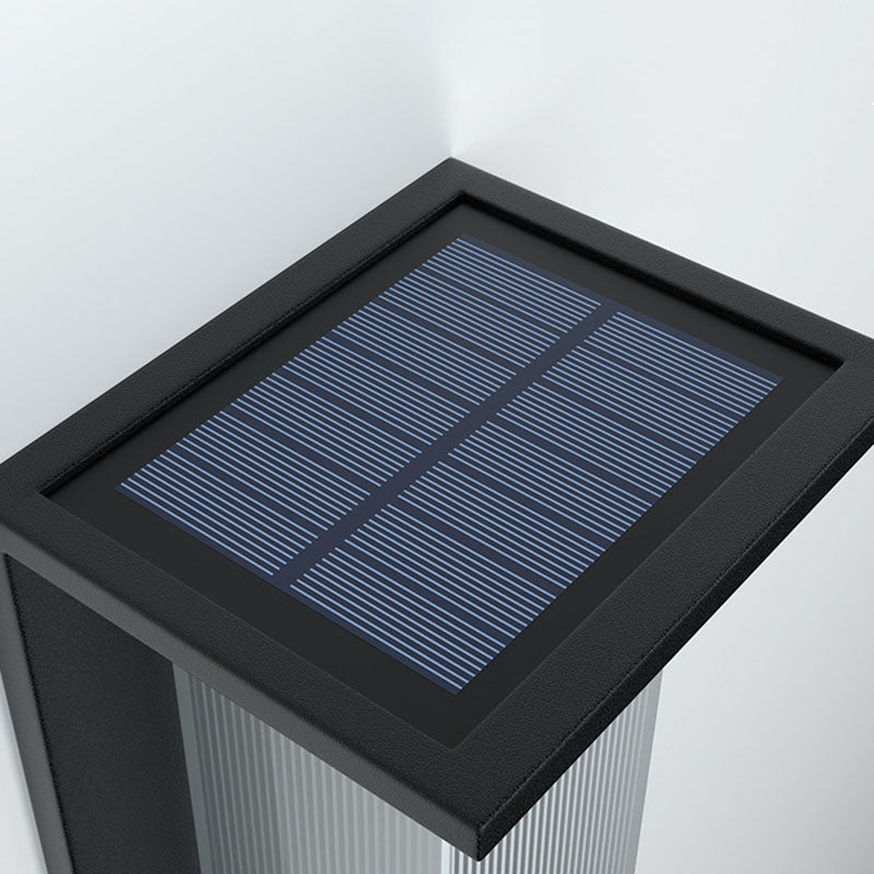 Modern Rectangular Solar LED Wall Sconce 1-Light Lasson Living