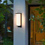 Modern Rectangular Solar LED Wall Sconce 1-Light Lasson Living