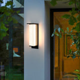 Modern Rectangular Solar LED Wall Sconce 1-Light Lasson Living