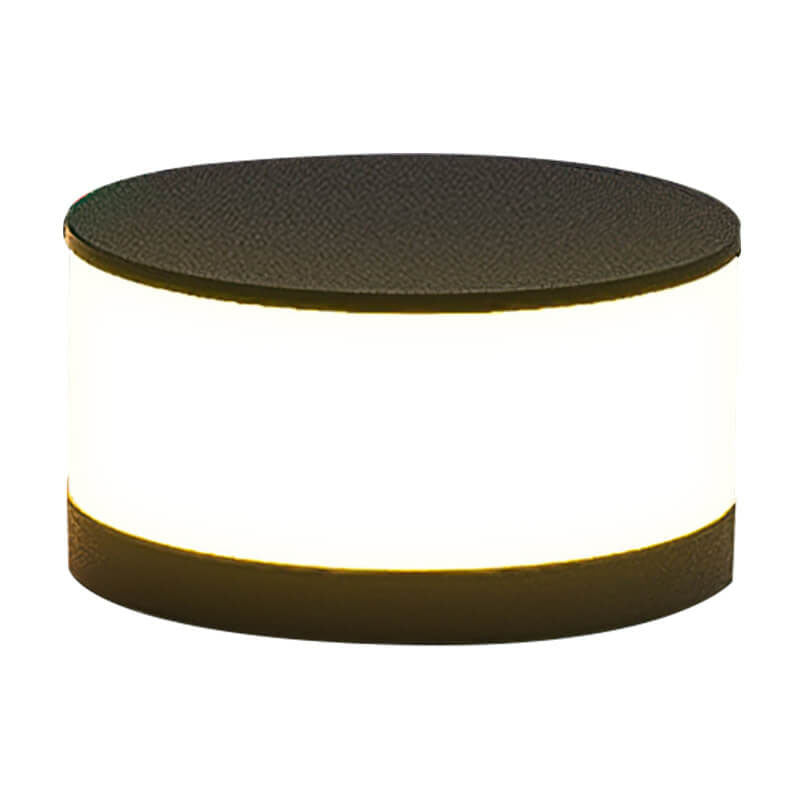 Modern Round Solar LED Post Light 1-Light Lasson Living