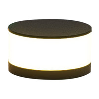 Modern Round Solar LED Post Light 1-Light Lasson Living