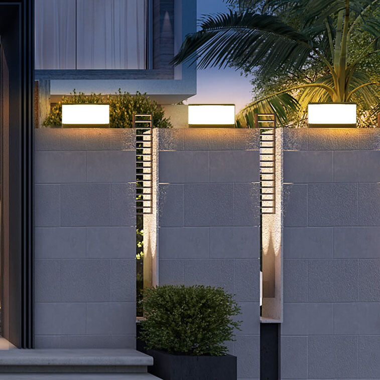 Modern Round Solar LED Post Light 1-Light Lasson Living