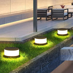 Modern Round Solar LED Post Light 1-Light Lasson Living